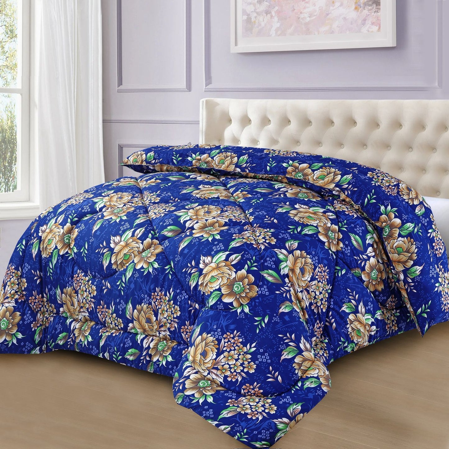 Luxury Royal Sapphire Bloom Quilt