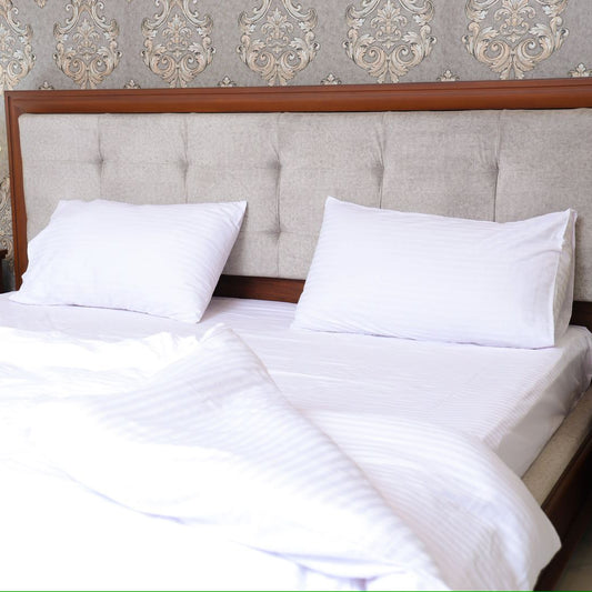 White Premium Cotton Satin Duvet Cover Set