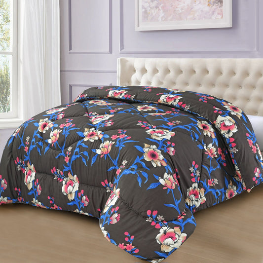 Luxury Charcoal Gardenia Quilt